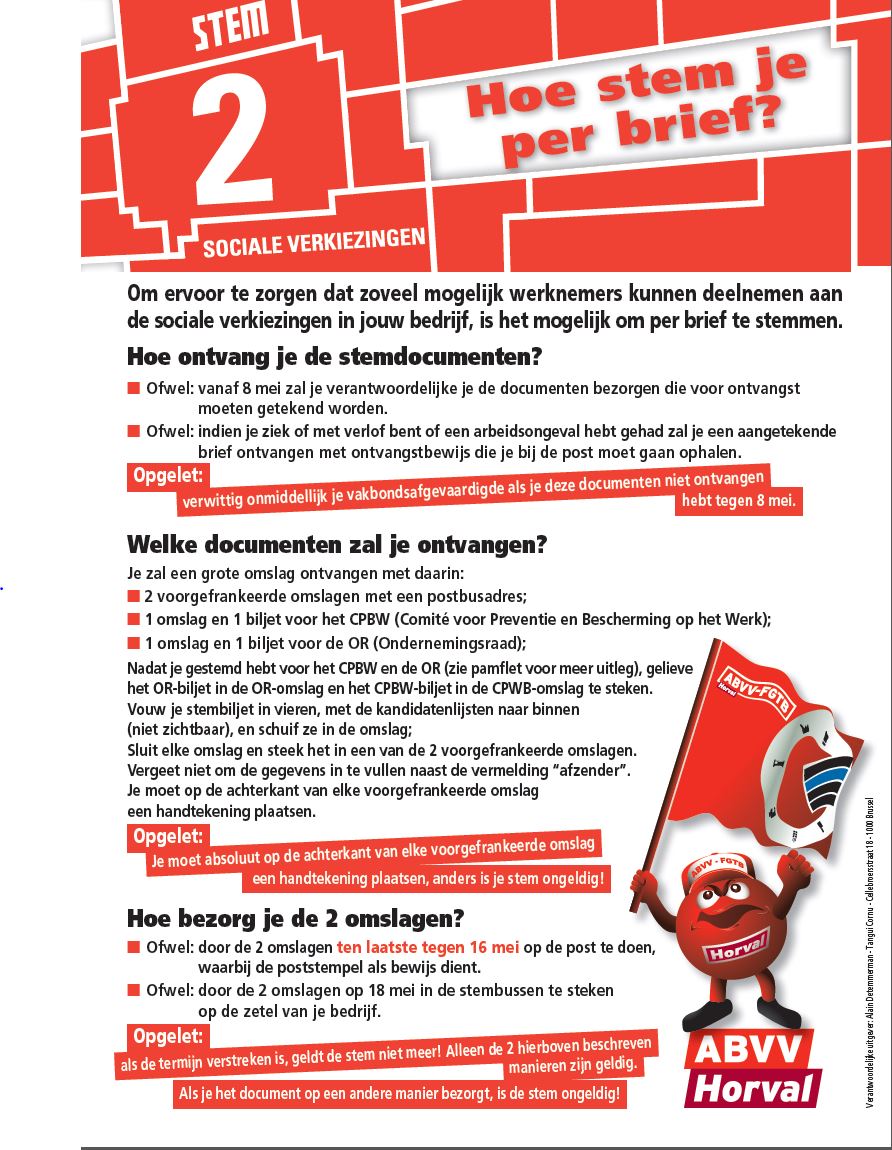 Sociale verkiezingen Hoe stemmen per brief?